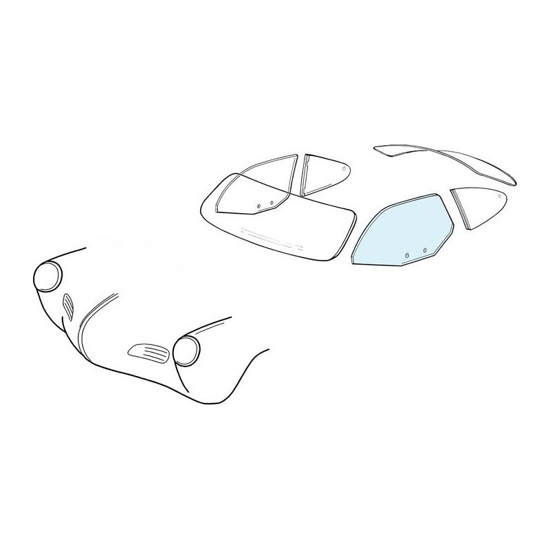 vitre de porte claire gauche 60-74