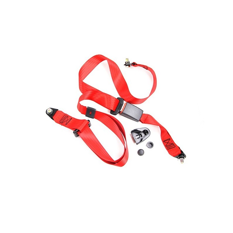 ceinture sécurité arrière rouge manuelle (3 points d'attache)