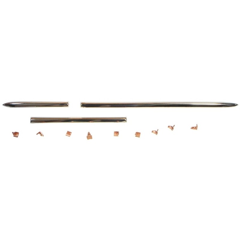 set de 3 baguettes de tableau de bord 58-67 en INOX (baguettes gauche, autoradio et boite à gants)