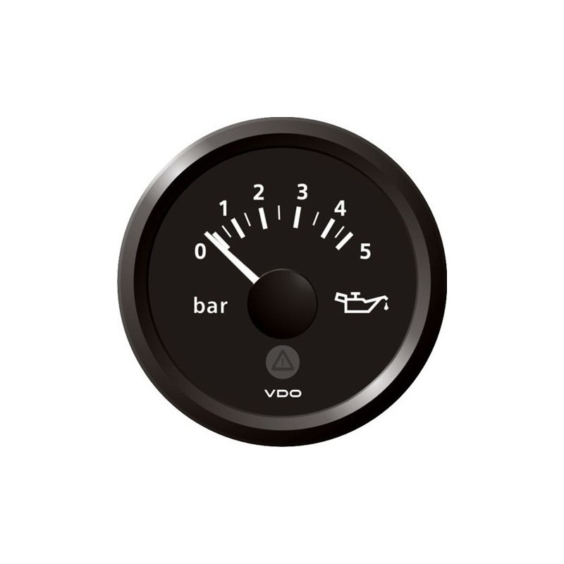 pression d'huile 0-5 bars diam 52mm fond noir VDO
