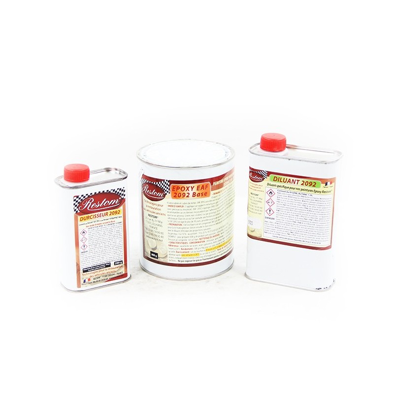 peinture époxy anticorrosion noire à séchage à l'air RESTOM®EAF 2092-1kg NOIR BRILLANT ral 9005 kit pistolet