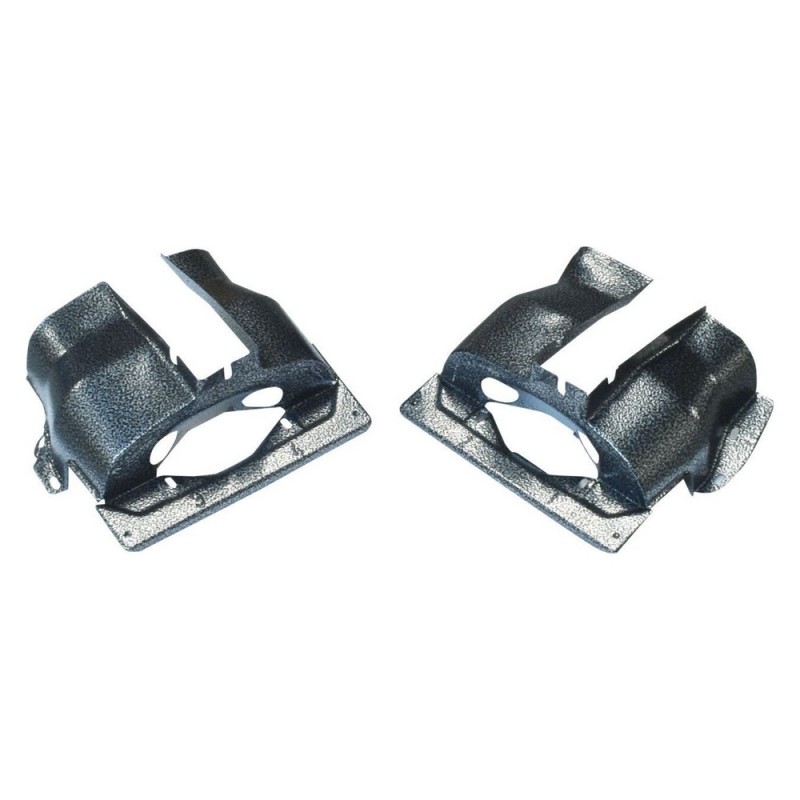 set de 2 couvres cylindres double admission peints en époxy aspect martellé gris