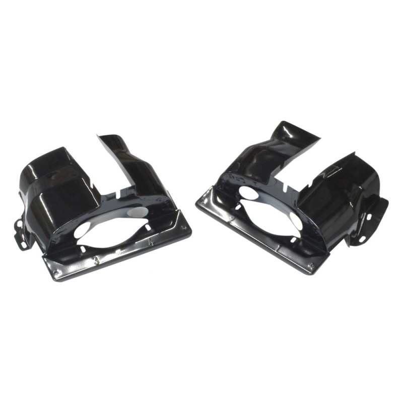 set de 2 couvres cylindres double admission peints en époxy noir brillant