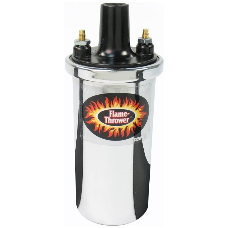 bobine d'allumage PERTRONIX chromée Flame Thrower 40.000 Volts (1.5 Ohms) pour module d'allumage IGNITOR 1