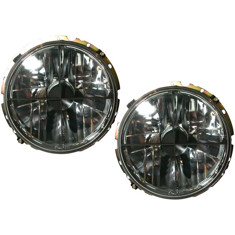 set de 2 phares H4 'look mirror avec croix' pour ampoule à culot H4