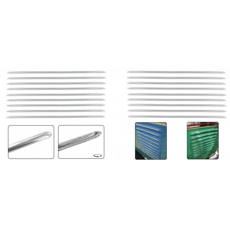kit complet de 18 chromes de louvers de ventilation moteur T2 3/55-63
