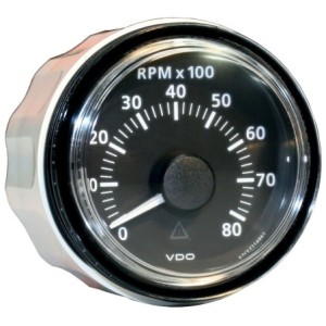 compte-tours 8.000 tours diam 52mm fond noir VDO