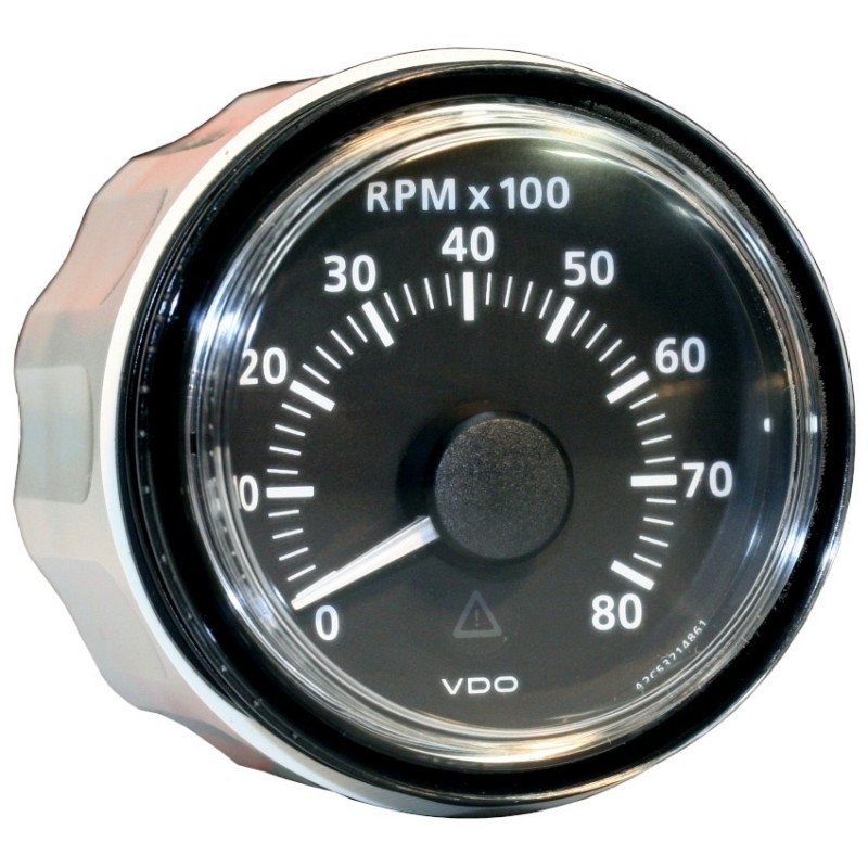 compte-tours 8.000 tours diam 52mm fond noir VDO