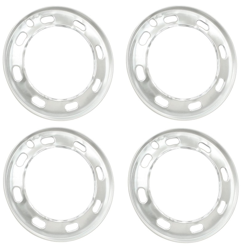 set de 4 cerclages de jantes en aluminium pour T1 74-79 (modèle à 8 trous)