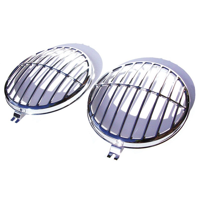 set de 2 grilles de phares Porsche 356 en inox poli