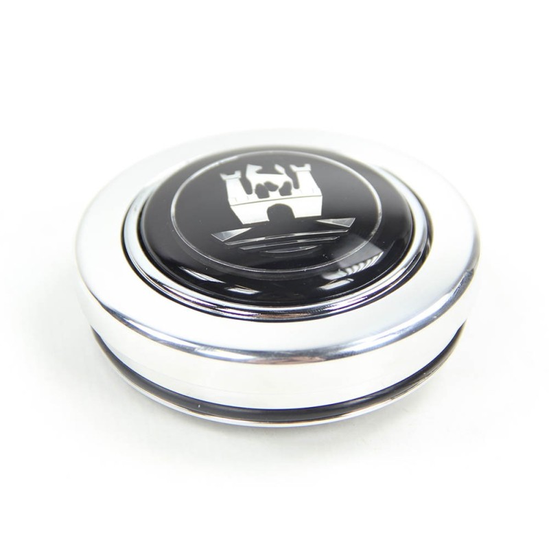 bouton de klaxon en aluminium pleine masse avec logo Wolfsburg Argenté pour volant réf 07040