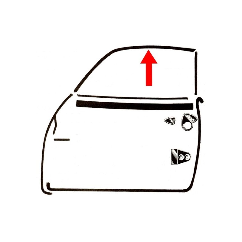 joint d’étanchéité supérieure de vitre de porte droite sur c...