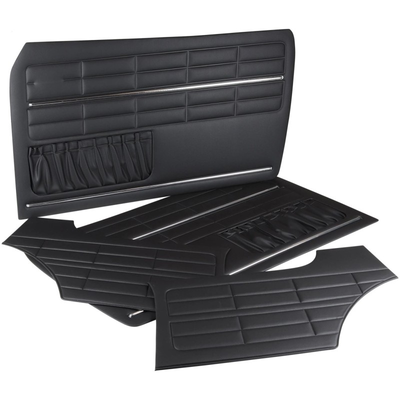 set de 4 panneaux de portes 64-74 noirs (avec vide poche)