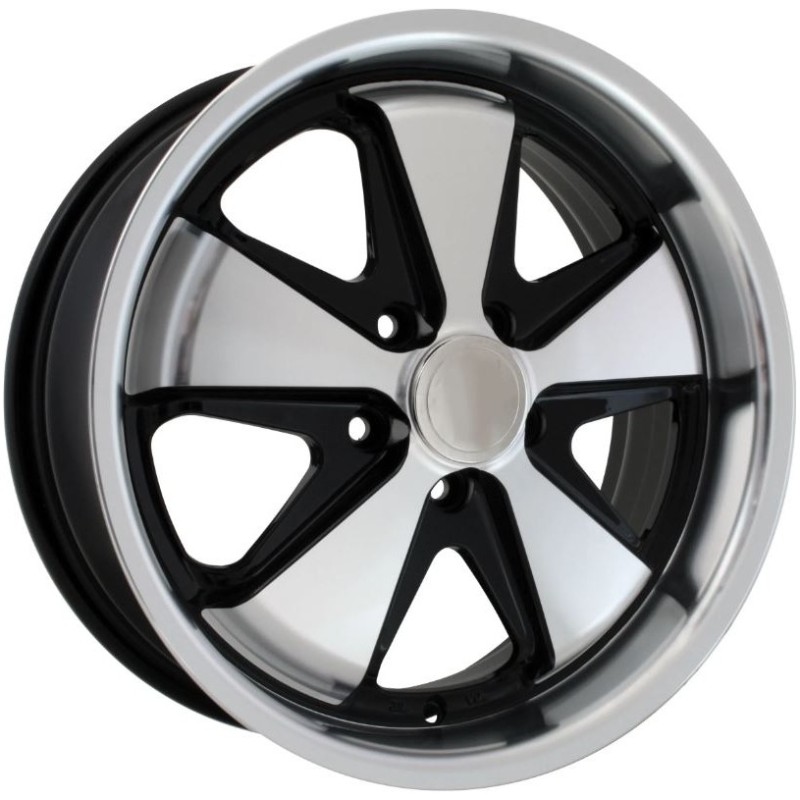 jante FUCHS noire et polie  4,5x15'  5 x 130  (ET 45) SSP