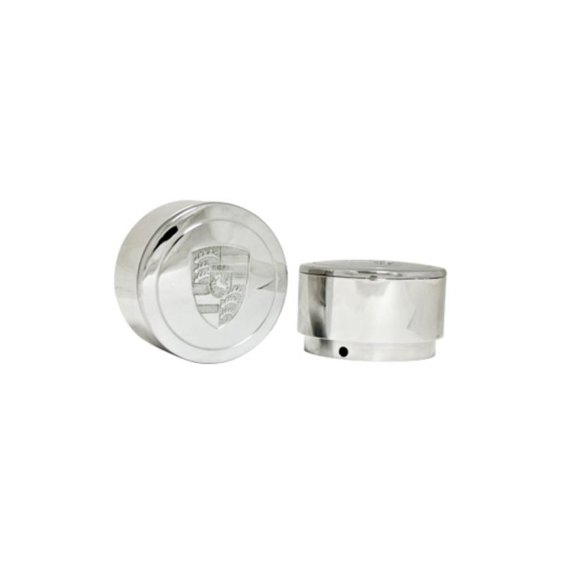 set de 2 caches-moyeux Billet en aluminium poli modèle haut pour jantes Fusch ou Gasburner
