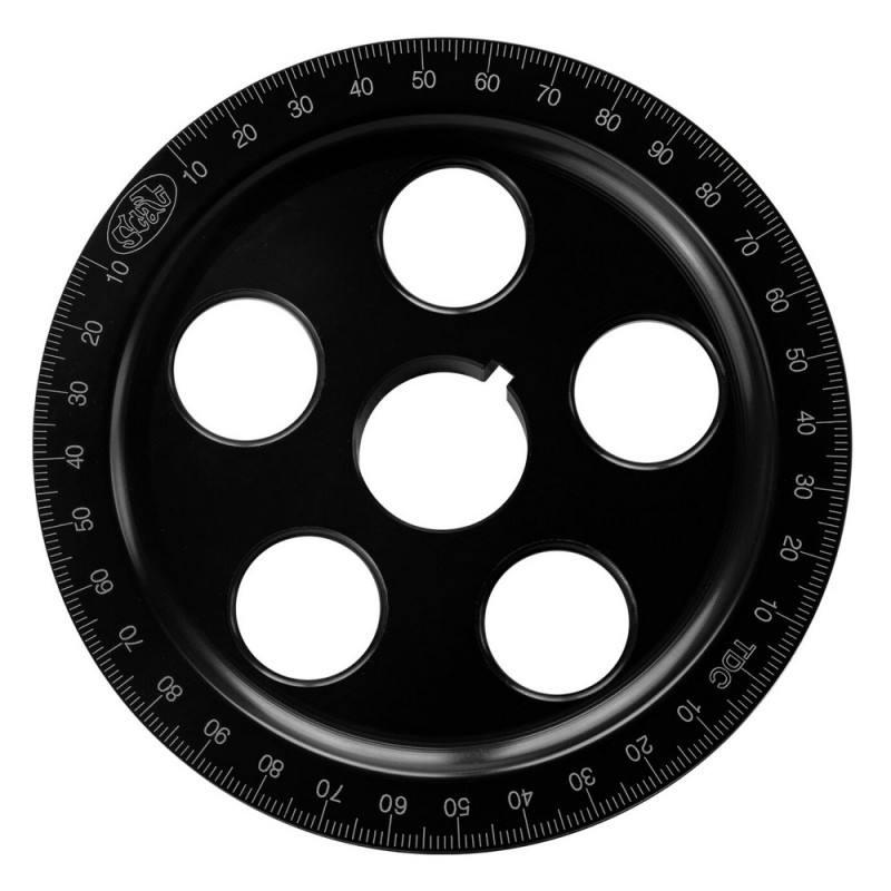 poulie de vilebrequin alu ajourée noire SCAT