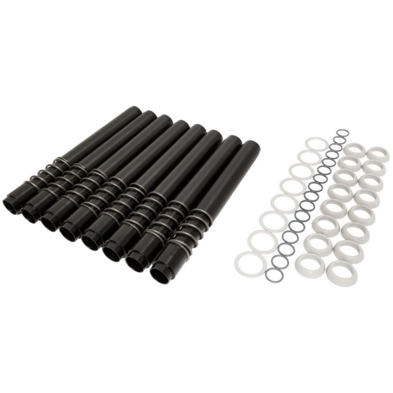 set de 8 tubes enveloppes alu anodisé noir à ressort avec 2 toriques JAYCEE