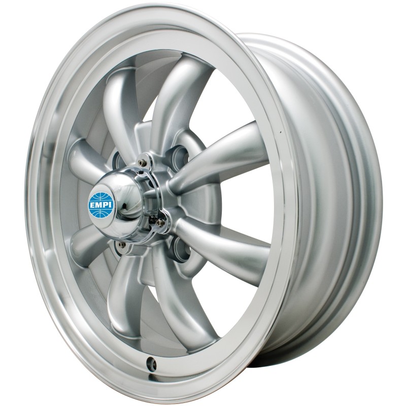 jante EMPI 8 branches grise et polie  5,5x15'  4 x 130  (ET 30)
