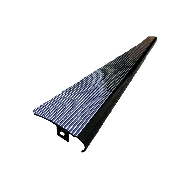 set de 2 marchepieds en aluminium noirs avec stries polies