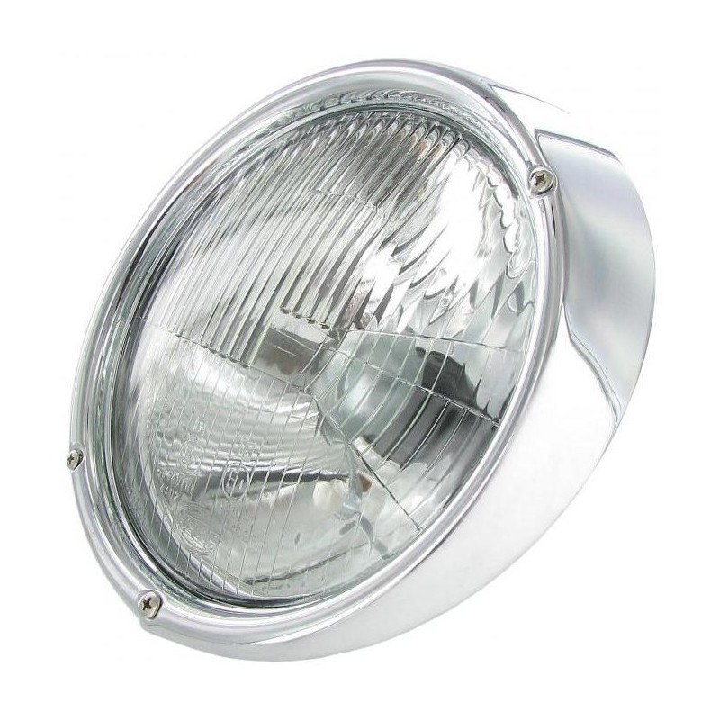 phare avant HELLA avec cerclage chromé 3 vis pour ampoule à ...