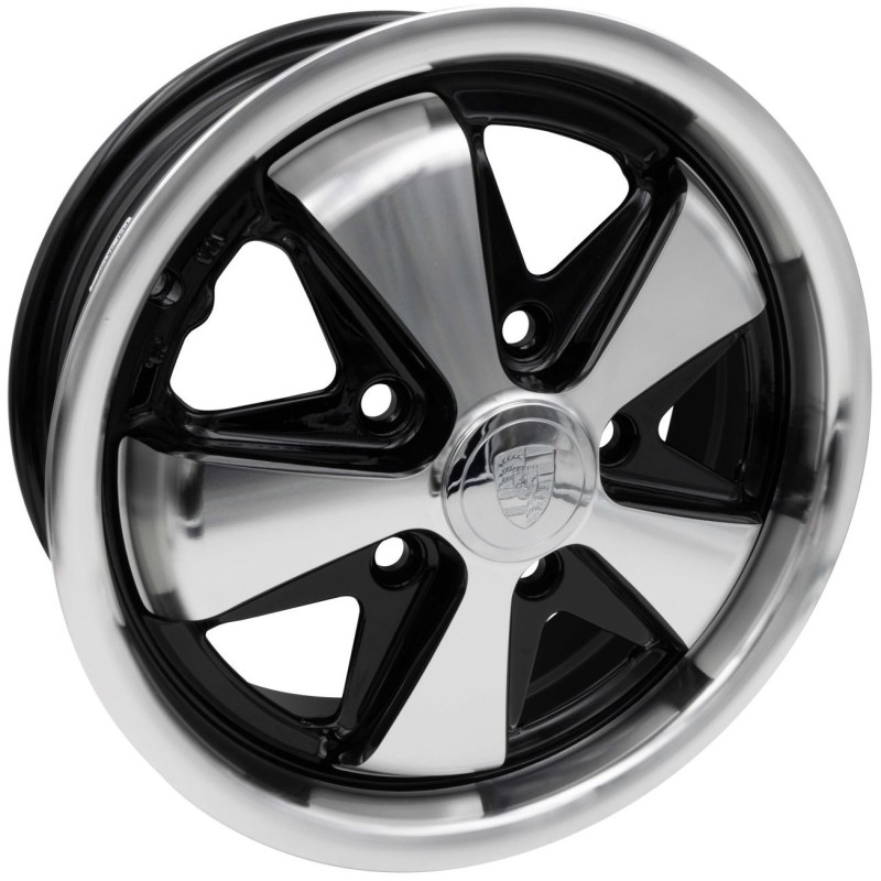 jante FUCHS noir mat et silver  5,5x15  5 x 130  (ET 45)