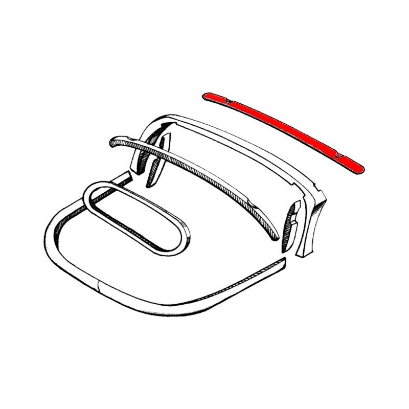 bois de capote au dessus du pare brise -07/57 (en bois)