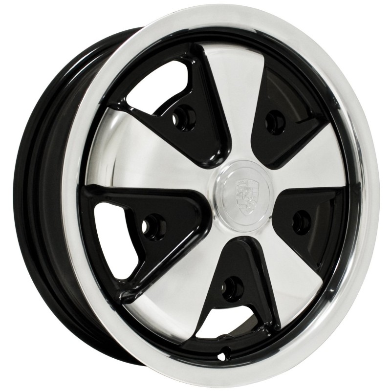 jante FUCHS noire et polie  4,5x15'  5 x 205  (ET 20)