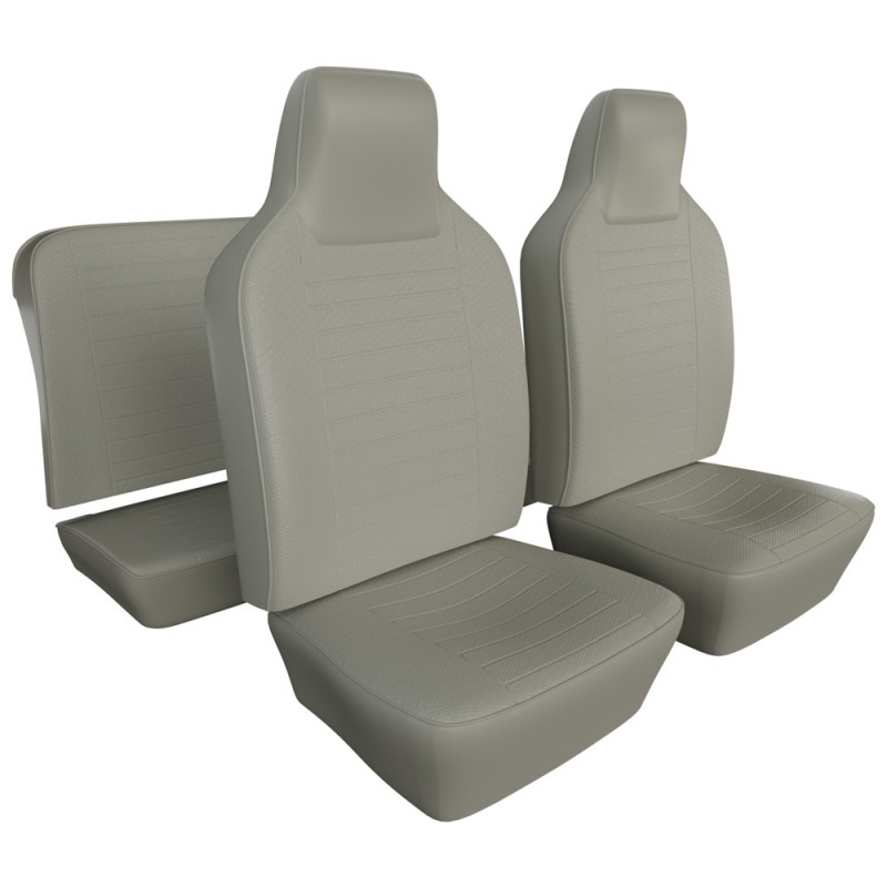 kit housses de sièges gris clair 74-76 avec appuis tête inco...