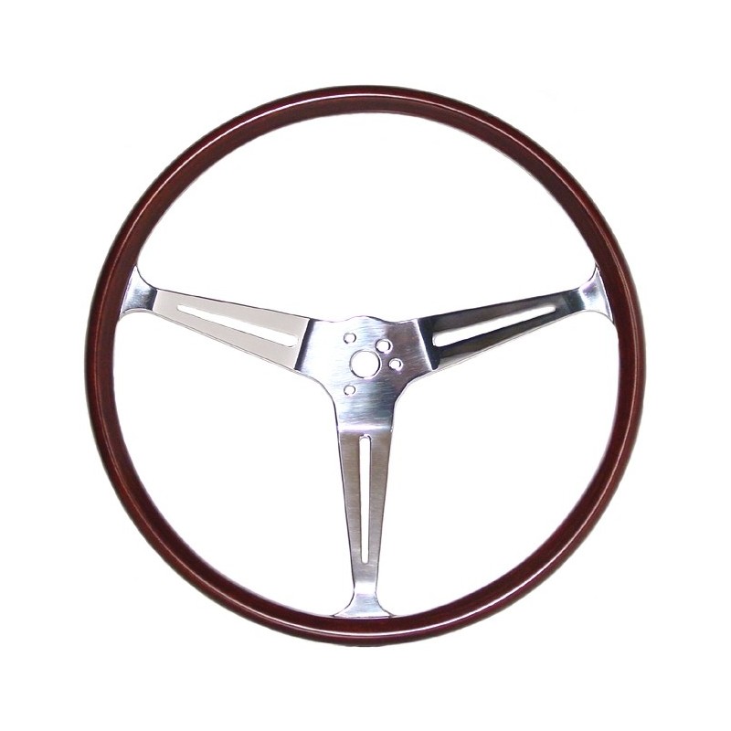 volant FLAT 4 GT 3 branches chromées et tour bois diamètre 1...