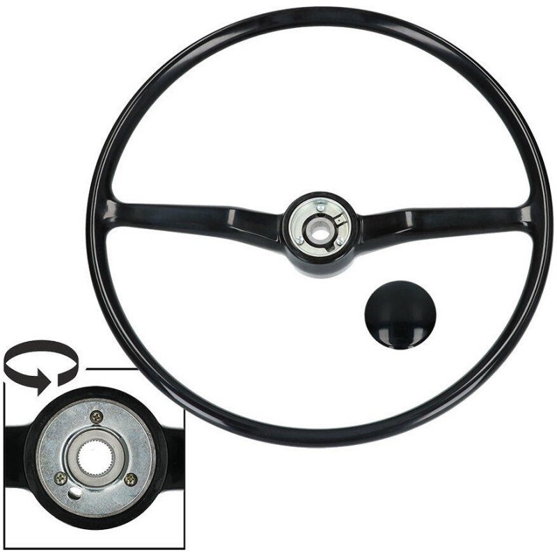 volant origine noir avec bouton klaxon pour T2 68-73