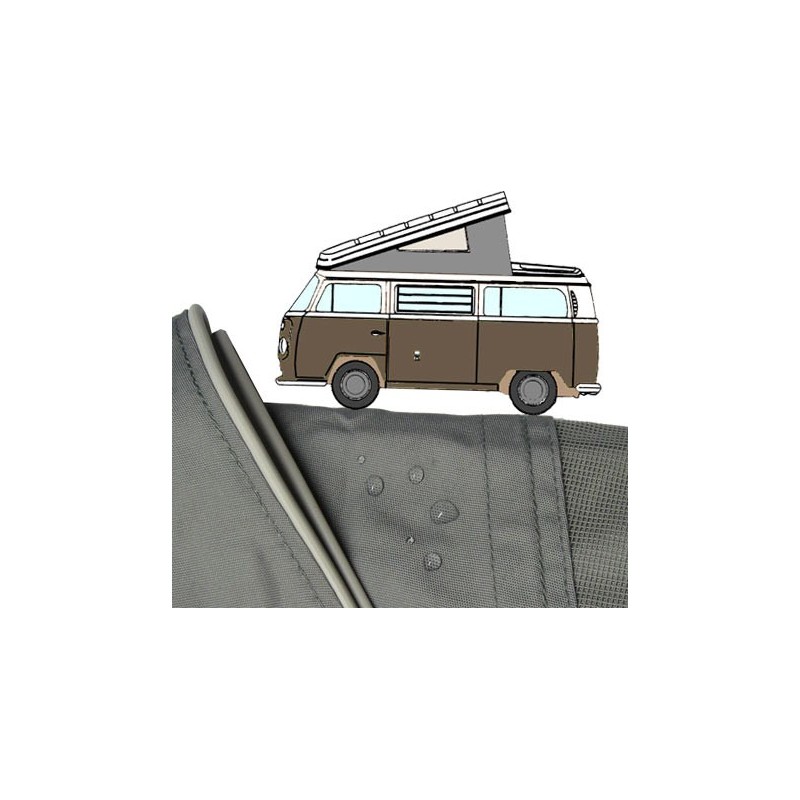 toile de Westfalia 68-74 à 3 fenêtres GRISE qualité supérieure