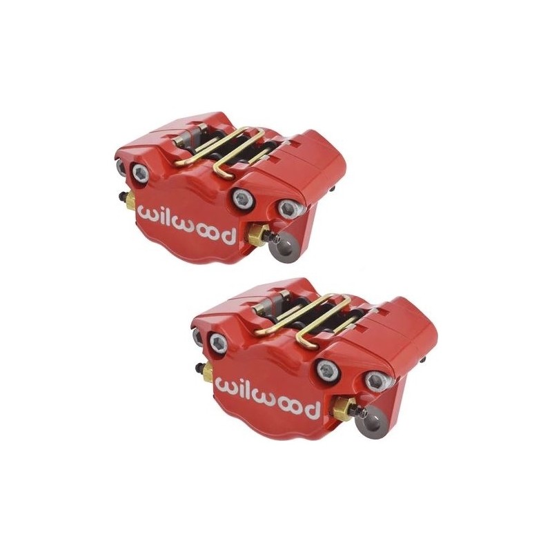 set de 2 étriers double-pistons WILWOOD rouges pour remplacer étriers d'origine (livrés avec plaquettes)