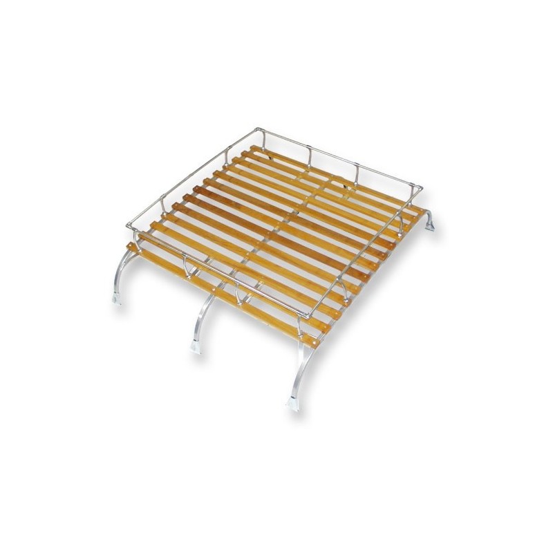 galerie de toit avec lattes en bois