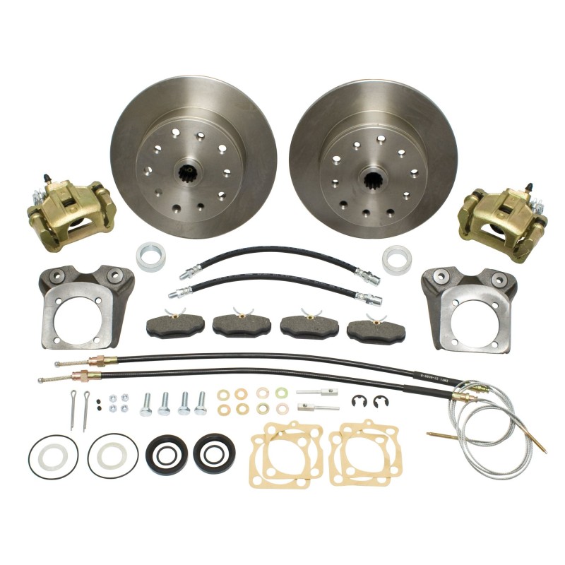 Kit frein à disques arrière double perçage 5x130 et 5x4.75 (chevy) trompette 68- / cardans 68-72