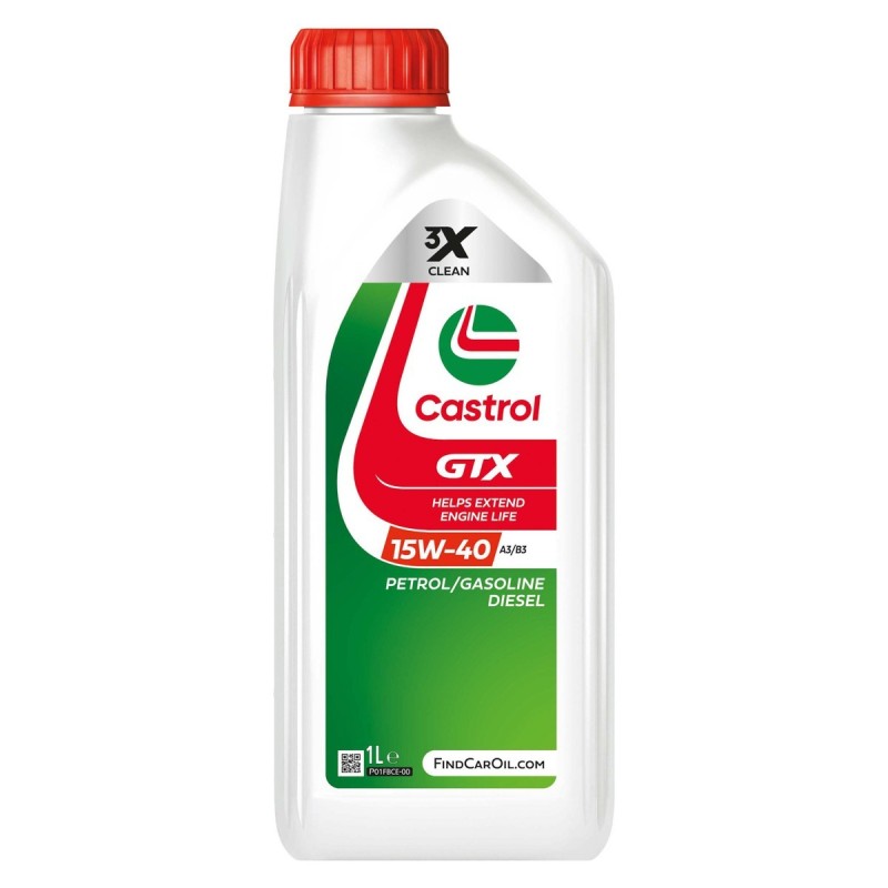 huile moteur minérale CASTROL GTX 15W40 A3/B3 Essence et Diesel en bidon de 1L