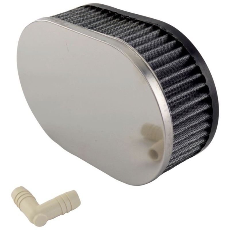 filtre à air ovale avec embase caoutchouc style K&N pour carbu d'origine