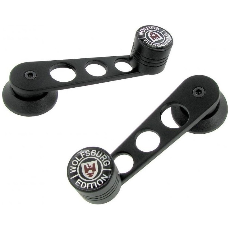 set de 2 manivelles de lève vitre noires WOLFSBURG EDITION