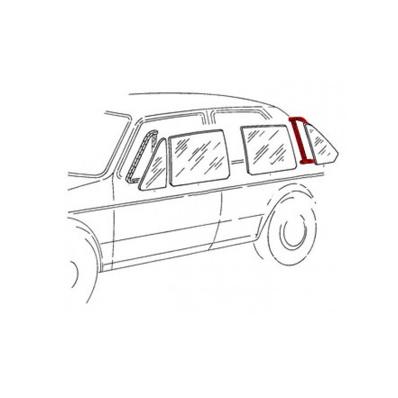 joint pour vitre fixe de porte arrière gauche prévu pour moulure de Golf 1  5 portes
