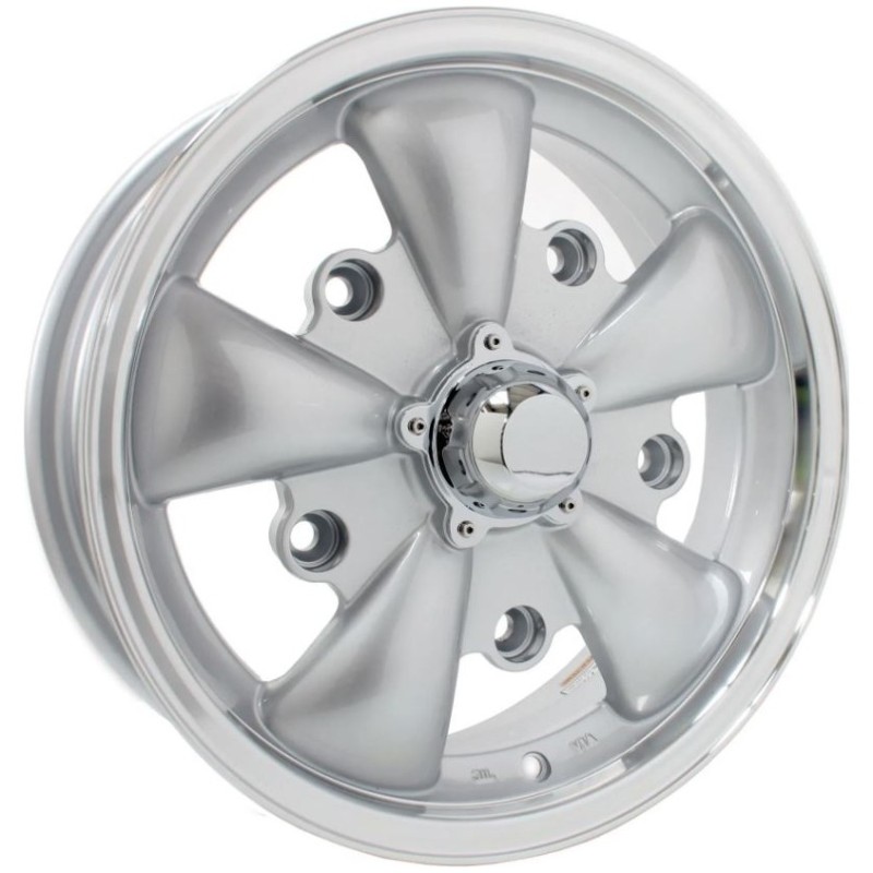 jante GT 5 branches grise et polie  5,5x15"  5 x 205  (ET 20)  SSP