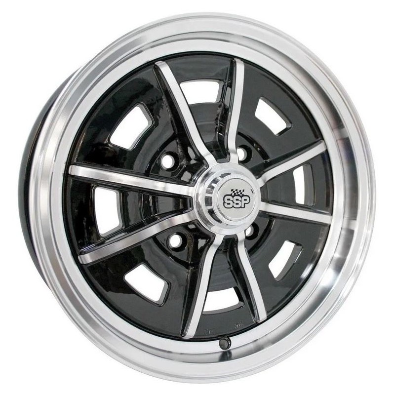 jante SPRINT STAR noire et polie  5 x 15"  4 x 130  (ET 25)  SSP
