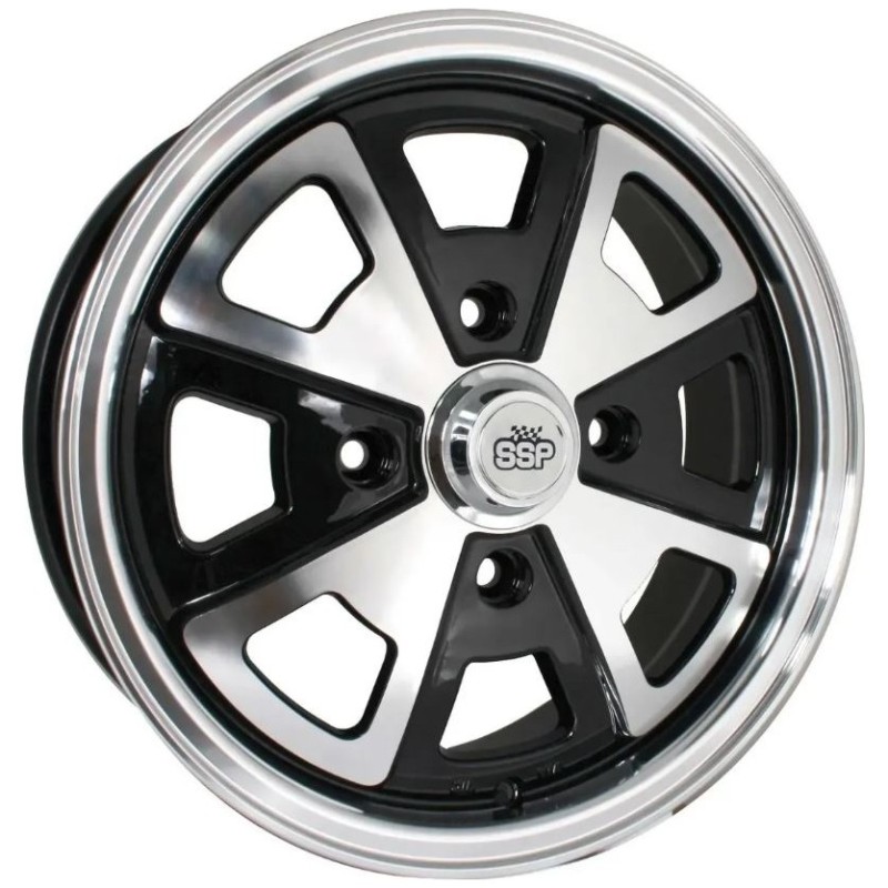 jante replica PORSCHE 914 noire et polie  5,5x15''  4 x 130  (ET 35)  SSP